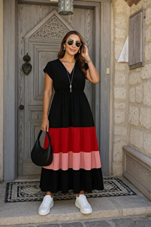 leyla sanat sanata yeni bir bakış açısı Kadın Kısa Kollu Kruvaze Yakalı çok Renkli Aerobin Elbise