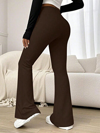 leyla sanat sanata yeni bir bakış açısı Kadın Yüksek Bel Ispanyol Paçalı Pantolon Tayt