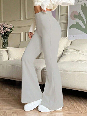 leyla sanat sanata yeni bir bakış açısı Kadın Yüksek Bel Ispanyol Paçalı Pantolon Tayt