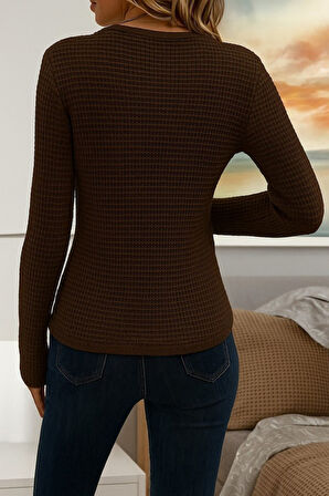 leyla sanat sanata yeni bir bakış açısı Kadın Uzun Kollu Bisiklet Yaka Triko Kazak