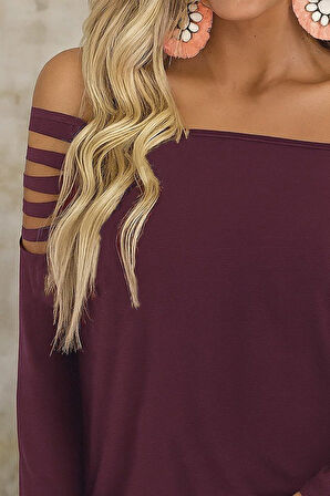 leyla sanat sanata yeni bir bakış açısı Kadın Uzun Lazer Kesik Detaylı Askılı Viskon Iki Iplik Bluz