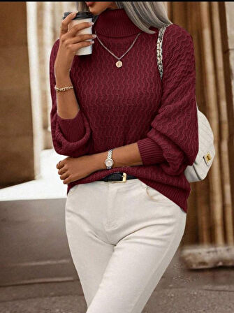 leyla sanat sanata yeni bir bakış açısı Kadın Uzun Kollu Balıkçı Yaka Triko Bluz