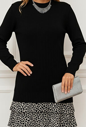 leyla sanat sanata yeni bir bakış açısı Kadın Uzun Kollu üst şardonlu Kaşkorse Alt Süprem Desenli Elbise