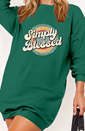 leyla sanat sanata yeni bir bakış açısı Kadın Uzun Kollu Bisiklet Yaka Yazılı Viskon Iki Iplik Elbise