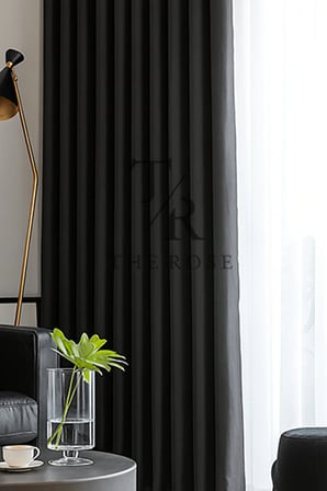 Antrasit Blackout, Işık Geçirmez, Karartma Perde, Pilesiz, Lüks, A+ Kalite, Tek Kanat, Güneşlik