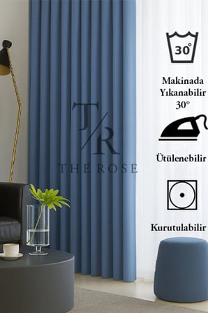 İndigo Mavi Blackout, Işık Geçirmez, Karartma Perde, Pilesiz, Lüks, A+ Kalite, Tek Kanat, Güneşlik