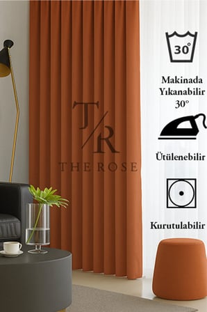 Kiremit Blackout, Işık Geçirmez, Karartma Perde, Pilesiz, Lüks, A+ Kalite, Tek Kanat, Güneşlik