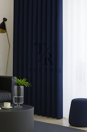 Lacivert Blackout, Işık Geçirmez, Karartma Perde, Pilesiz, Lüks, A+ Kalite, Tek Kanat, Güneşlik