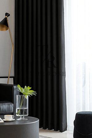 Siyah Blackout, Işık Geçirmez, Karartma Perde, Pilesiz, Lüks, A+ Kalite, Tek Kanat, Güneşlik