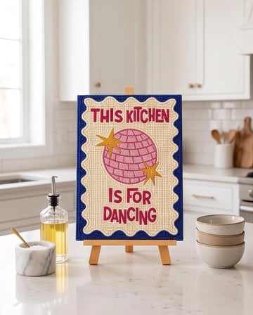 This kitchen Pearlstone Tuval Sanat Kiti | Yarım İnci 3D Tablo Boyama Seti | Rhinestone 