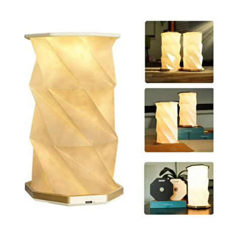 Ozmik Dönen Kitap Işığı ABS Ahşap ve Kağıt Lamba Taşınabilir USB Şarj Edilebilir