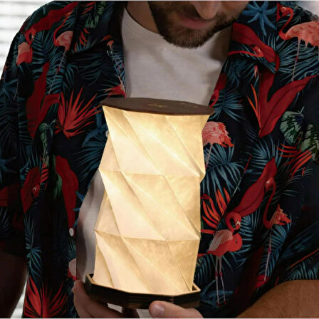 Ozmik Dönen Kitap Işığı ABS Ahşap ve Kağıt Lamba Taşınabilir USB Şarj Edilebilir