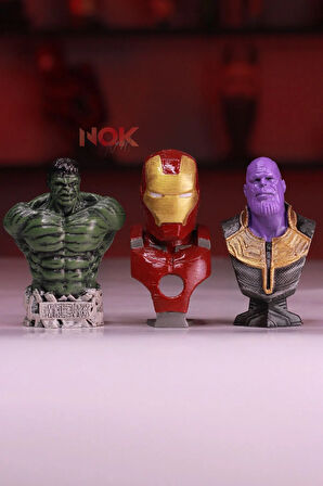 Hulk, Thanos ve İronman 3'lü Avengers figür Seti (10cm)