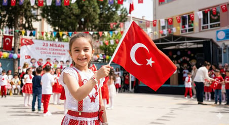 Tekli Türk Bayrağı 30x45 cm Alpaka Kumaş Plastik Saplı Elde Sallama Milli Bayram Okul Bayrağı