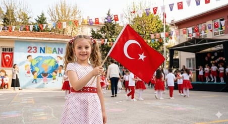 Tekli Türk Bayrağı 30x45 cm Alpaka Kumaş Plastik Saplı Elde Sallama Milli Bayram Okul Bayrağı