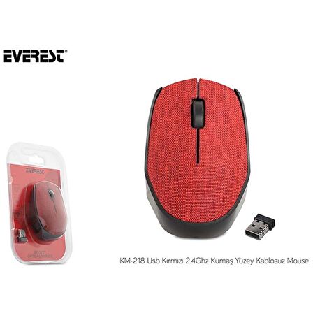 Everest KM-218 Usb 2.4Ghz Kumaş Yüzey Kablosuz Mouse