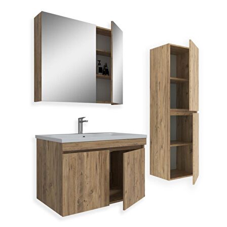 Teta Home Tokyo 80 Cm Mdf Banyo Dolabı Seti +Boy Dolabı