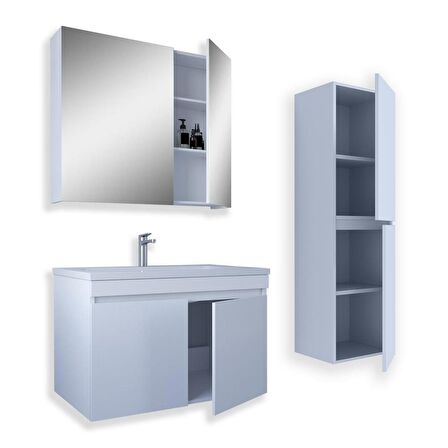 Teta Home Tokyo 80 Cm Mdf Banyo Dolabı Seti +Boy Dolabı