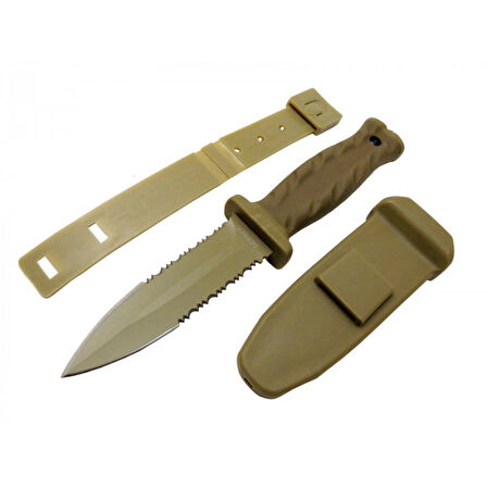 Columbia Company Tiger Tactical Htm 1041 B Kahverengi Outdoor / Survival Bıçak 27cm - Kauçuk Sap, Kılıflı, Kutulu