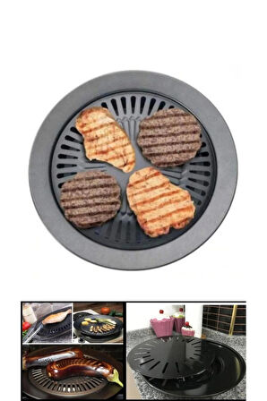 Tiger Mucize Izgara Stovetop Grill Ocak Üstü Yanmaz Yapışmaz Dumansız Grill