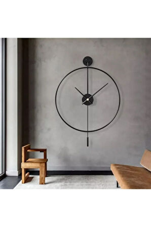 (XXL 60X80CM) Siyah Tiktok (QUARTZ MEKANİZMALI)- Siyah 35 Cm Akrep Yelkovan , Duvar Saati