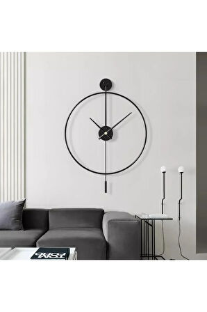 (XXL 60X80CM) Siyah Tiktok (QUARTZ MEKANİZMALI)- Siyah 35 Cm Akrep Yelkovan , Duvar Saati