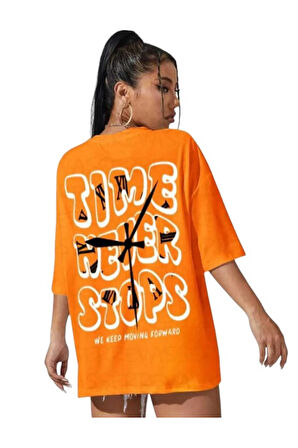 malkoçbey time baskılı oversize basic t-şhirt