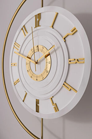 12-24h - Xxl 60x80cm-Timelless Kristal (Pilli) (Quartz ), Metal (Mobilya) Duvar Saati