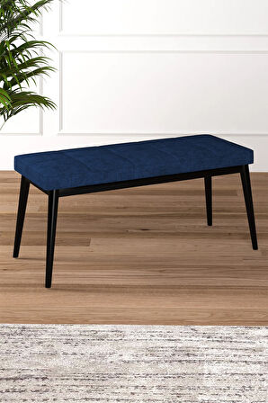 Tinaa Jery Kumaş Modern Siyah Ahşap Ayak Bench Oturak 90x40, Ayakkabılık Bank, Yatak Ucu Puf