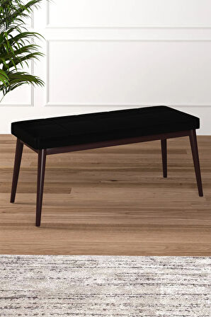 Tinaa Jery Kumaş Modern Ceviz Metal Ayak Bench Oturak 90x40, Ayakkabılık Bank, Yatak Ucu Puf