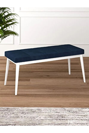 Tina Baby Face Modern Beyaz Ahşap Ayak Bench Oturak 90x40, Ayakkabılık Bank, Yatak Ucu Puf