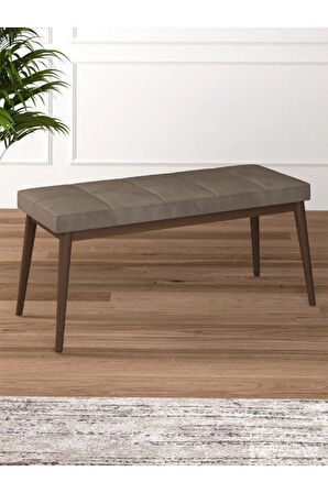 Tina Baby Face Modern Ceviz Ahşap Ayak Bench Oturak 90x40, Ayakkabılık Bank, Yatak Ucu Puf