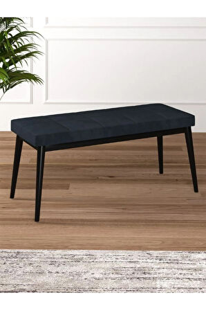 Tina Baby Face Modern Siyah Metal Ayak Bench Oturak 90x40, Ayakkabılık Bank, Yatak Ucu Puf