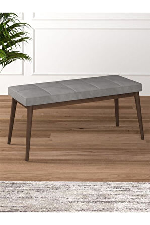 Tina Baby Face Modern Ceviz Metal Ayak Bench Oturak 90x40, Ayakkabılık Bank, Yatak Ucu Puf