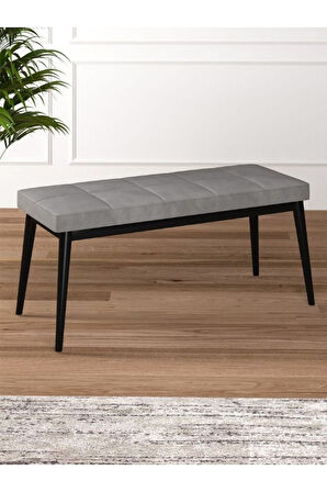 Tina Baby Face Modern Siyah Ahşap Ayak Bench Oturak 90x40, Ayakkabılık Bank, Yatak Ucu Puf
