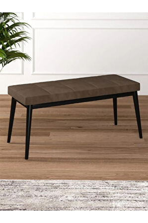 Tina Baby Face Modern Siyah Ahşap Ayak Bench Oturak 90x40, Ayakkabılık Bank, Yatak Ucu Puf