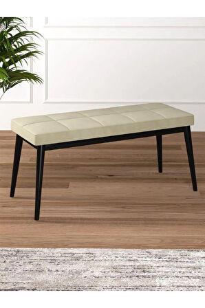 Tina Baby Face Modern Siyah Ahşap Ayak Bench Oturak 90x40, Ayakkabılık Bank, Yatak Ucu Puf