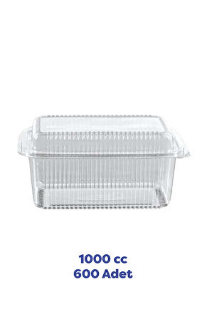 Tiri Store Kapaklı 1000 cc Yüksek Kapak Sızdırmaz Plastik Kap 600  Adet