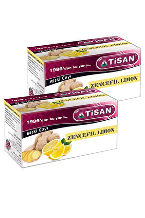 Zencefil Limon Çayı 2 Kutu Tisan Sallama Bardak Poşet Çay Zencefil Limon Çay 2 Pk.