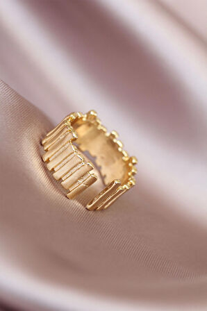 Gold Renk Metal Ayarlamalı Kadın Yüzük - TJ-BYK1558