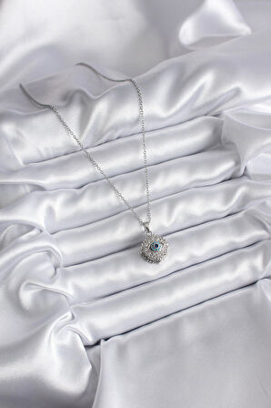 316L Çelik Gold Renk Zirkon Taşlı Göz Model Kadın Kolye - TJ-BKO8169