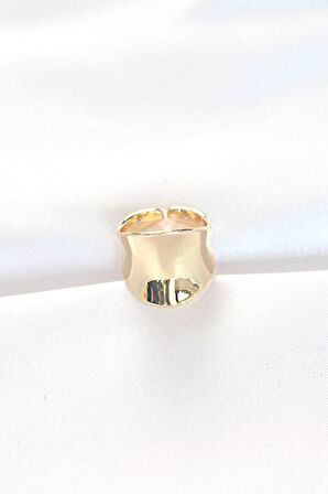 Gold Renk Ayarlanabilir Kavisli Ayna Yüzük - TJ-BYK3115