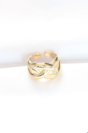 Düğüm Model Gold Renk Ayarlanabilir Yüzük - TJ-BYK3126