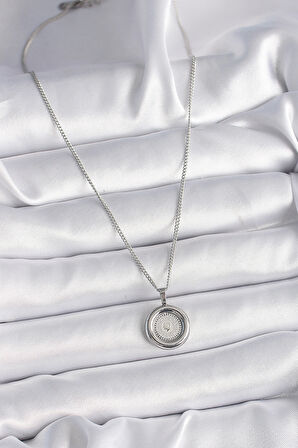 316L Çelik Gümüş Renk Zincir Gümüş Renk Altın Model Kadın Kolye - TJ-BKO9571