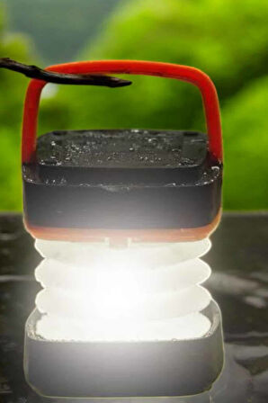 Led Lamba Kamp Lambası Hafif Taşınabilir Şarj Süreli Akordeon El Fenerli