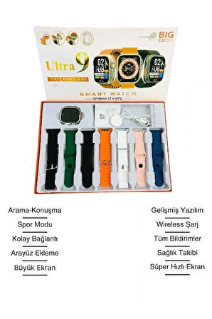 Akıllı Saat Bluetooth Bağlantılı 2.09 İnç HD Ekran ve Çok Yönlü Sağlık Takibi