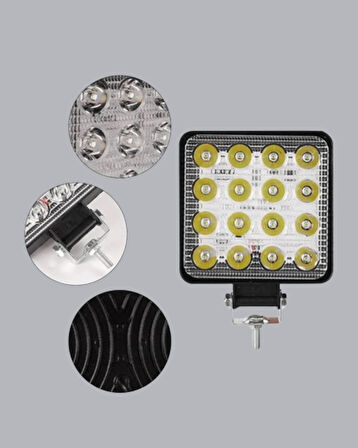 Araç Tipi LED Çalışma Lambası – IP65 Koruma, Alüminyum Kasa, Geniş Görüş Açılı