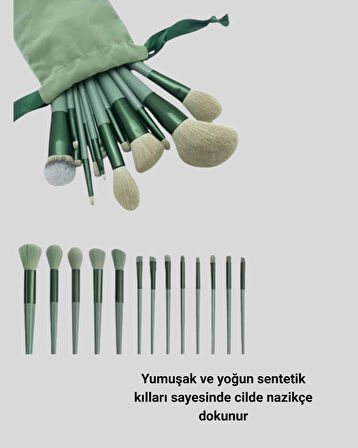 13’lü Yumuşak Kıllı Makyaj Fırça Seti – Profesyonel Kalite, Hassas Ciltlere Uygun
