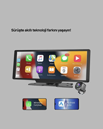 Renault Megane, Clio, Symbol, Captur, Toyota Corolla, Yaris, C-HR, Ford Focus, Fiesta Uyumlu Kablosuz CarPlay Multimedya 10.26” Dokunmatik Ekran