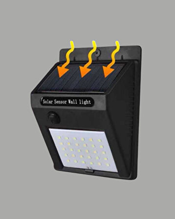 Montajlı Güneş Enerjili Duvar Tipi Aydınlatma – 8 Saat Çalışma Süresi